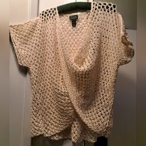 Pure Beige Open-Knit Pullover